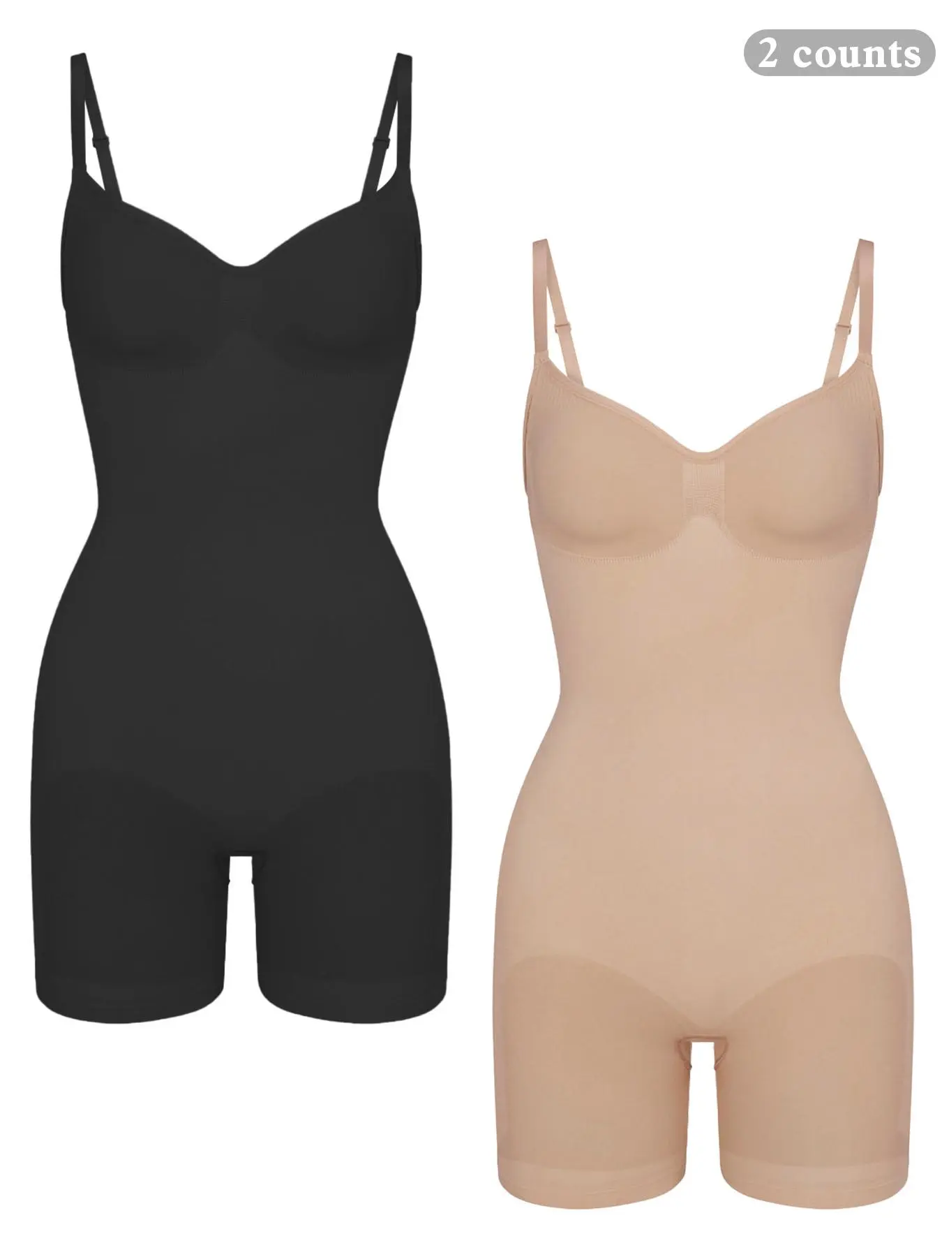 Women's Solid Backless Spaghetti Strap Seamless Shapewear Romper, Casual Comfy Tummy Control Hip Lifting Shaper for Daily Wear, Ladies Shapewear for All Seasons, Body Shaping Underwear