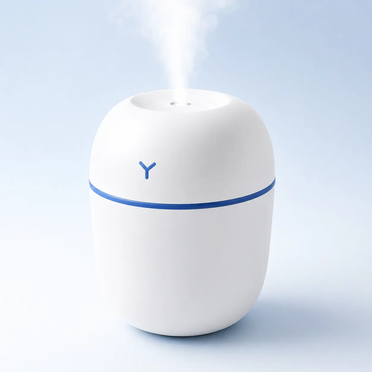 Compact 220ML USB Humidifier with Continuous & Intermittent Mist, Small Personal Humidifier with Ambient Light for Desk, Bedside and Office