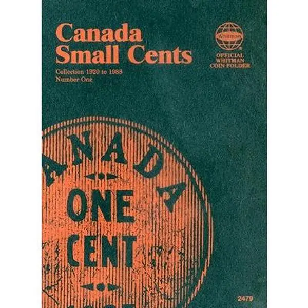 Official Whitman Coin Folder - Canada Small Cents #1 (1920-1988) Durable Trifold Grained Vinyl Coin Organizer for Beginners, Easy Organization, Published by Whitman Publishing (History & Culture Collectibles), Durable Trifold Folders