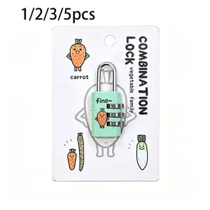Steel Cable 3-Digit Combination Lock, Luggage Password Padlock, Small Digital Combo Lock Set, Metal Security Lock for Drawers, Customizable Code