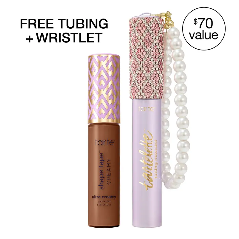 tarte SPOTTED icons creamy best-sellers set - shape tape creamy hydrating full coverage concealer + free tubing mascara