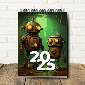2025 Robot Calendar | 12 Month Calendar | Robot Images | Quirky Novelty Gift