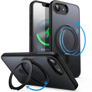 JETech 360 Degree Rotatable Ring Case for iPhone 17e / iPhone 16e Compatible with MagSafe, Slim Shockproof Phone Cover with Stand & Ring Holder, 6.1-Inch Display
