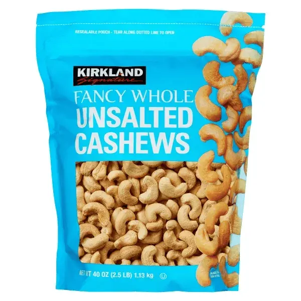 Kirkland Signature Fancy Whole Cashews, Unsalted, 2.5 lbs