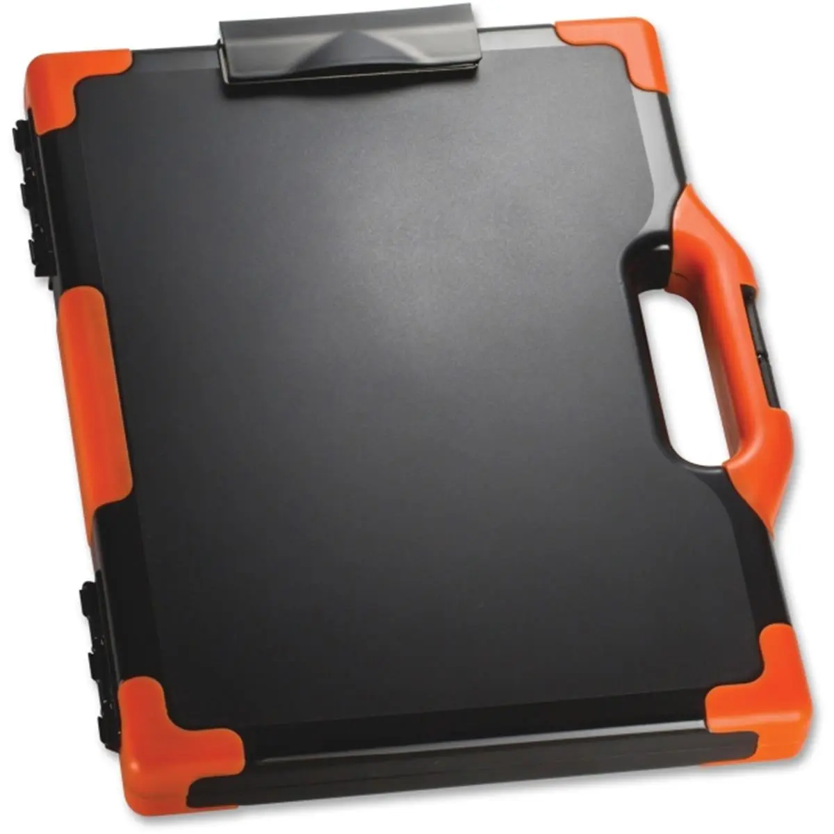 212 MAIN Carry Clipboard Box with Storage - Black & Orange Office Stationery, Legal-Size Document Organizer, 13" Device Slot, Sturdy Metal Clips, Inner Compartment Binder Clipboard & Forms Holder for Travel & On-the-Go Writing