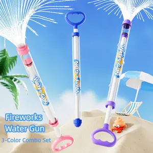 3pcs Firework Water Gun Fireworks Style High Pressure Pull-Out Sprinkler Spray Toy Portable Water Soaker Toy for Couples Kids Bathing Pool Party Beach Backyard Outdoor Summer Play Activity Outdoor Games, Water Blasters