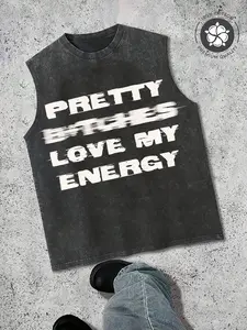 Men's and Women's Snowflake Style Vest Tank Tops, Fashionable Comfortable Loose Casual Set with Letter Print, Perfect for Summer Wear