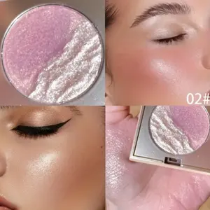 2-in-1 highlighter and contour palette, Shimmer pigment palette, a brightener for eyeshadow and contour. Pearl-textured eyeshadow with long-lasting color, perfect for defining contours and brightening the face, creating radiant and charming makeup