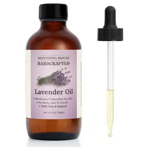 Soothing House Lavender After-Shower Moisturizing Body & Hair Oil with Fractionated Coconut Oil, Vitamin E, Radiant Looking Glow and Skin Hydration, Instant Absorption, Body, After-Shower oil, 4 Ounces