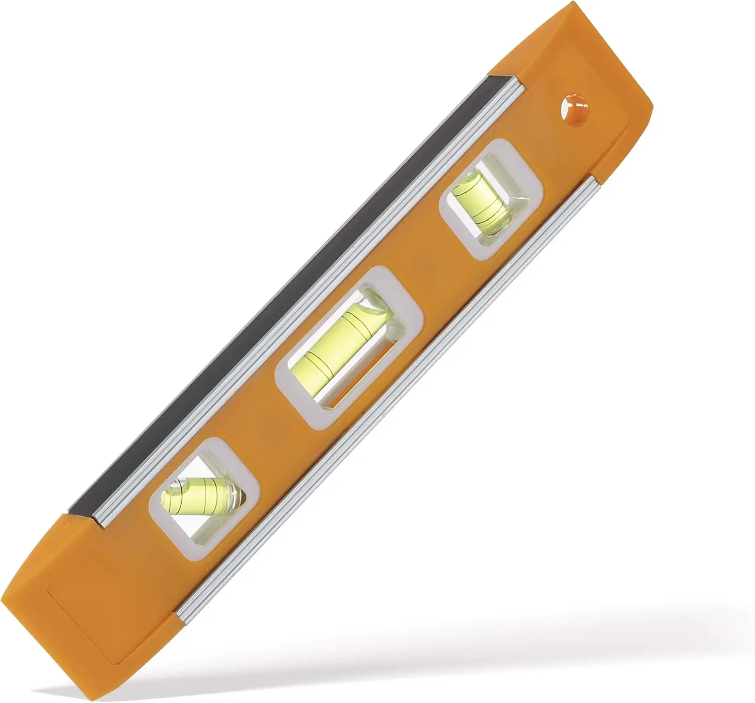 9 Inch  Torpedo Level with 3 Bubbles (Horizontal, Vertical, 45) - Shock-Resistant ABS Frame, Heavy-Duty  Base, Bright Orange for Construction, Woodworking
