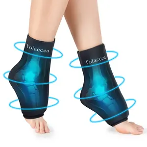 Tolaccea Ankle Foot Ice Pack Wrap for Injuries Reusable Gel Ice Pack for Hot & Cold Therapy Cold Therapy Compression Sleeve for Achilles Tendonitis Plantar Fasciitis Swelling Sprained Pain Relief - Healthcare