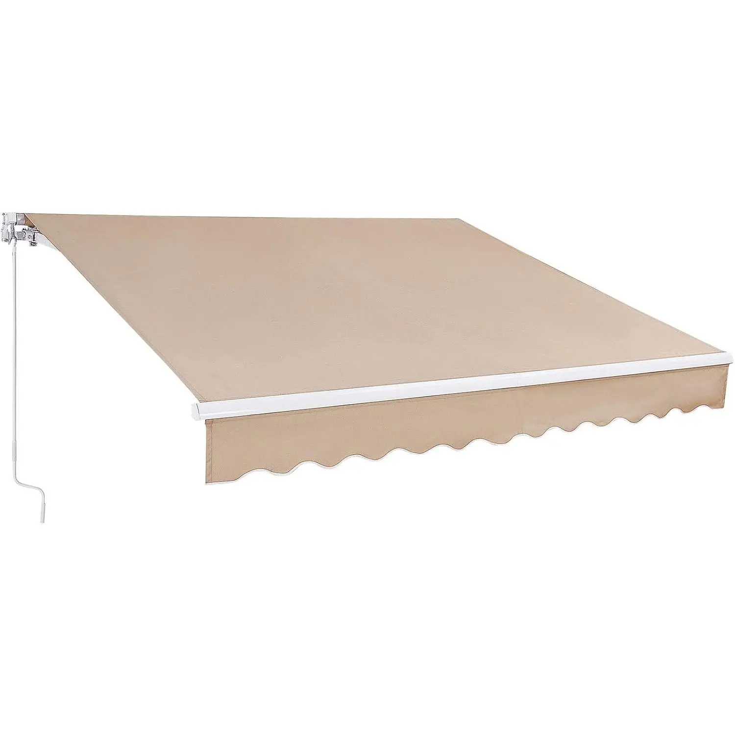 VEVOR Manual Retractable Awning, 13 x 8 ft Outdoor Patio Awning Retractable Sun Shade, Patio Door Window Awning Sunshade Shelter Water-Resistant Polyester with Crank Handle for Balcony, Backyard