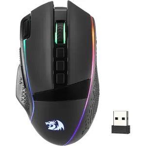 Redragon M991 Wireless Gaming Mouse, 26000 DPI 3-Mode Gamer Mice w/Rapid Fire Key, 9 Macro Buttons, Powerful Capacity and RGB Backlight for PC/Mac/Laptop, Black