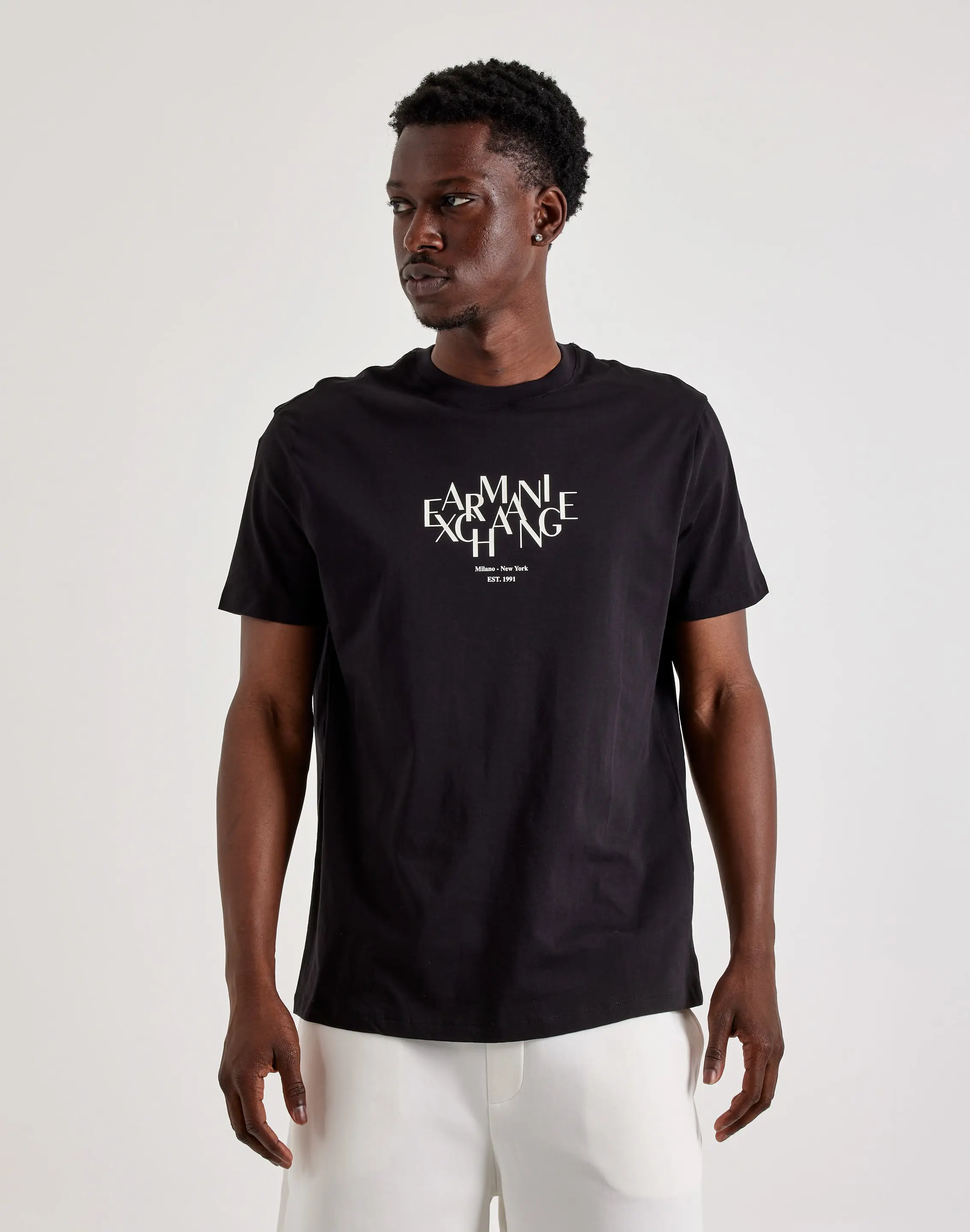 Mens Armani Exchange Block Letter Logo Tee