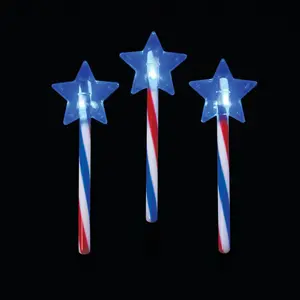 Patriotic Glow Swizzle Star Wand - 12 Pc.