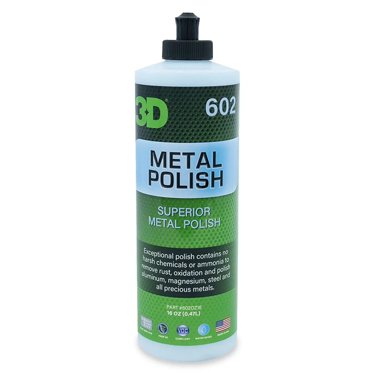 3D Metal Polish - Heavy Duty Multi Purpose Polish, Cleaner, Restorer and Protectant for Metal, Aluminum, Chrome