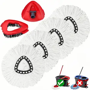 O-Ceda Mop Replacement Heads 4-Pack for EasyWrin Spin Mop Microfiber Refills Soft Absorbent Easy Install Reusable Wooden Floor Car Wash Window Cleaning