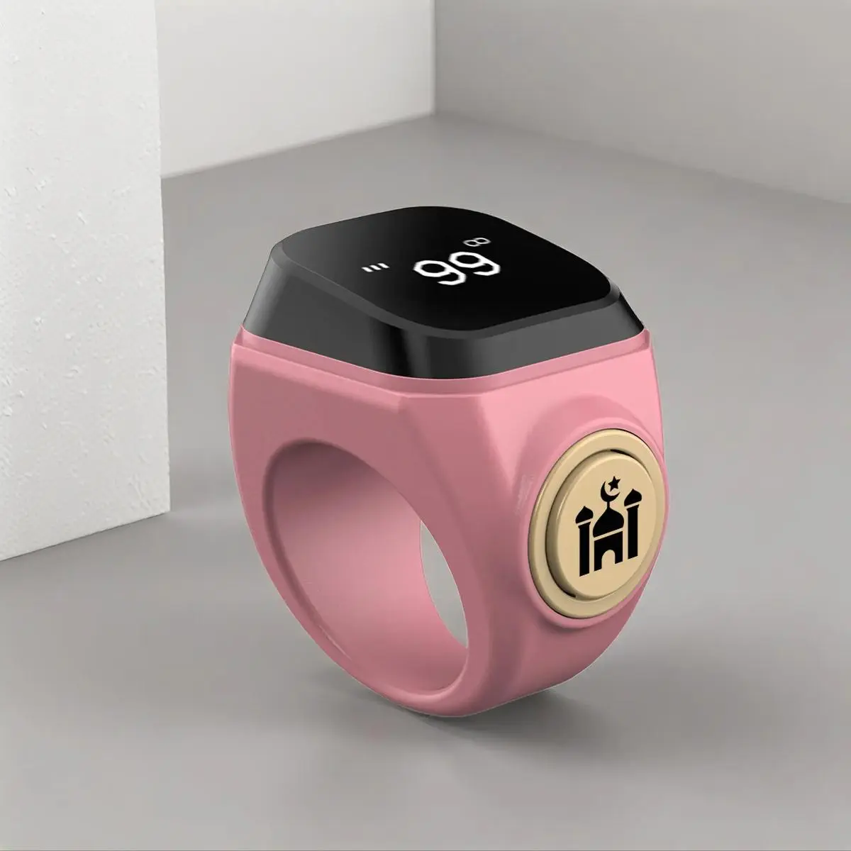 Smart Islamic Prayer Bead Ring with 4-Digit Display , Minimalist Design, Supports APP Connection, Waterproof Electronic Counter, Tasbih Counter, Tasbeeh Counter, Ideal for Muslim Prayer and Daily Worship