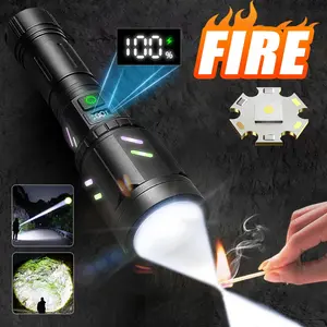 High Power Ignition Flashlight, 10W Fast Charging Flashlight Torch, High Performance Flashlight, Zoom Waterproof Alloy Material Multifunctional Flashlight Suitable Outdoor Camping, Hiking, Emergency Lighting