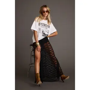 Odessa Black Lace Maxi Skirt