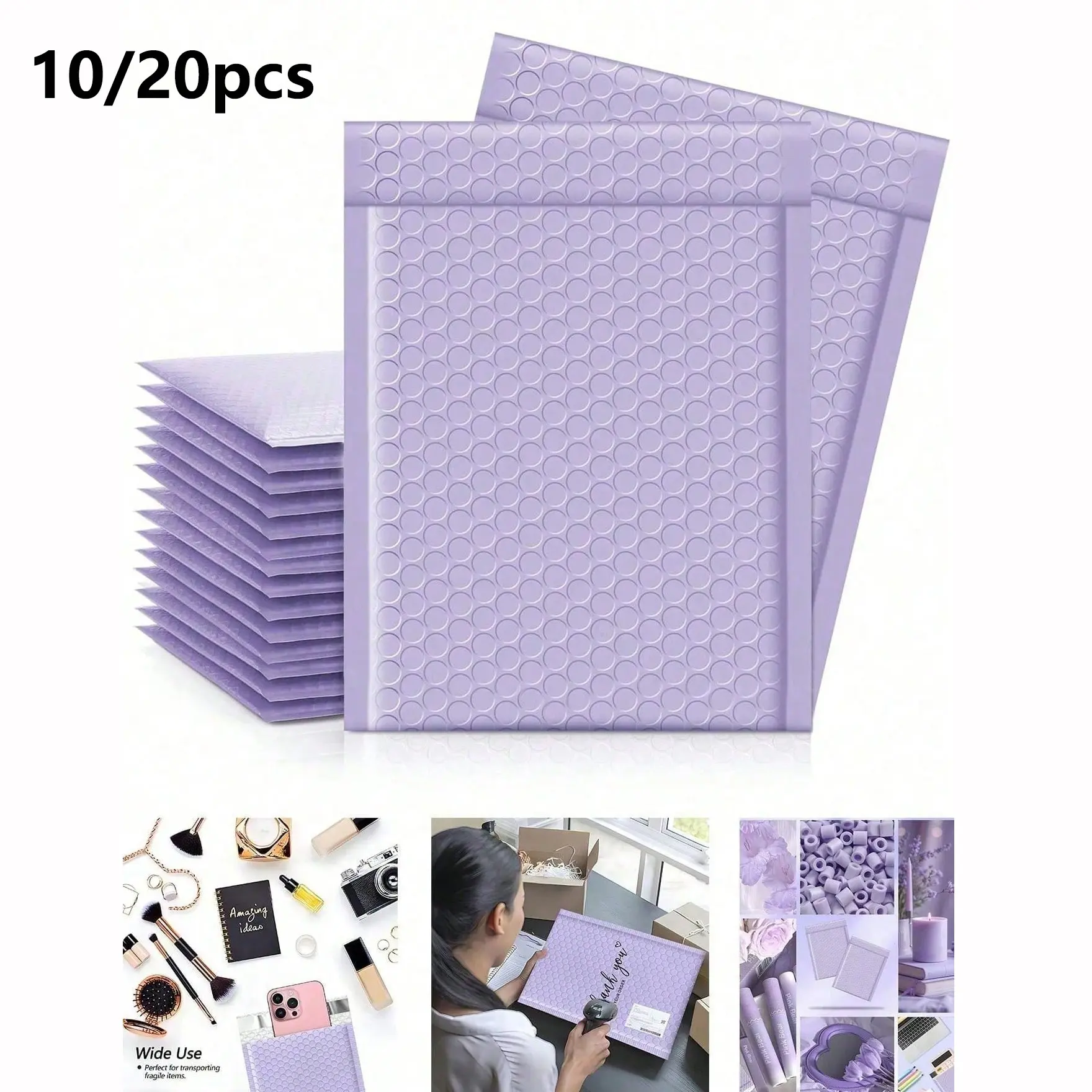 Bubble Mailer Bags, Postal Bags, 10/20 Pack, Thick Padding Transparent Bubble Pouches, Ideal for Small Business Packaging, Books, Clothing, Shipments