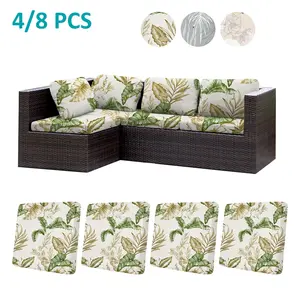 Floral Print Outdoor Sofa Cushion Covers Set, Replacement Cushion Cover, 4 Piece/8 Piece, Multiple Patterns, Indoor & Outdoor Use, Living Room Garden Patio Decor, Washable Cushion Covers