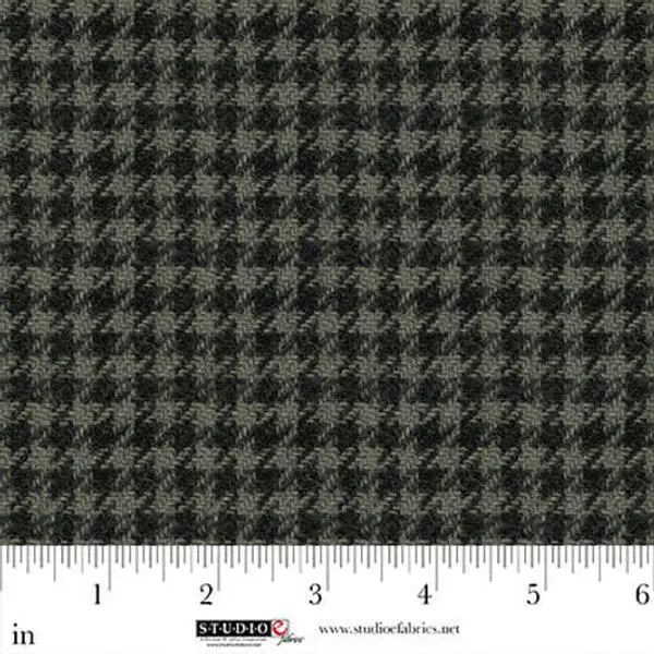 Fabric Studio E Green/Black Houndstooth Snowy Days & Frosty Nights by the Quarter Yard 8461-60