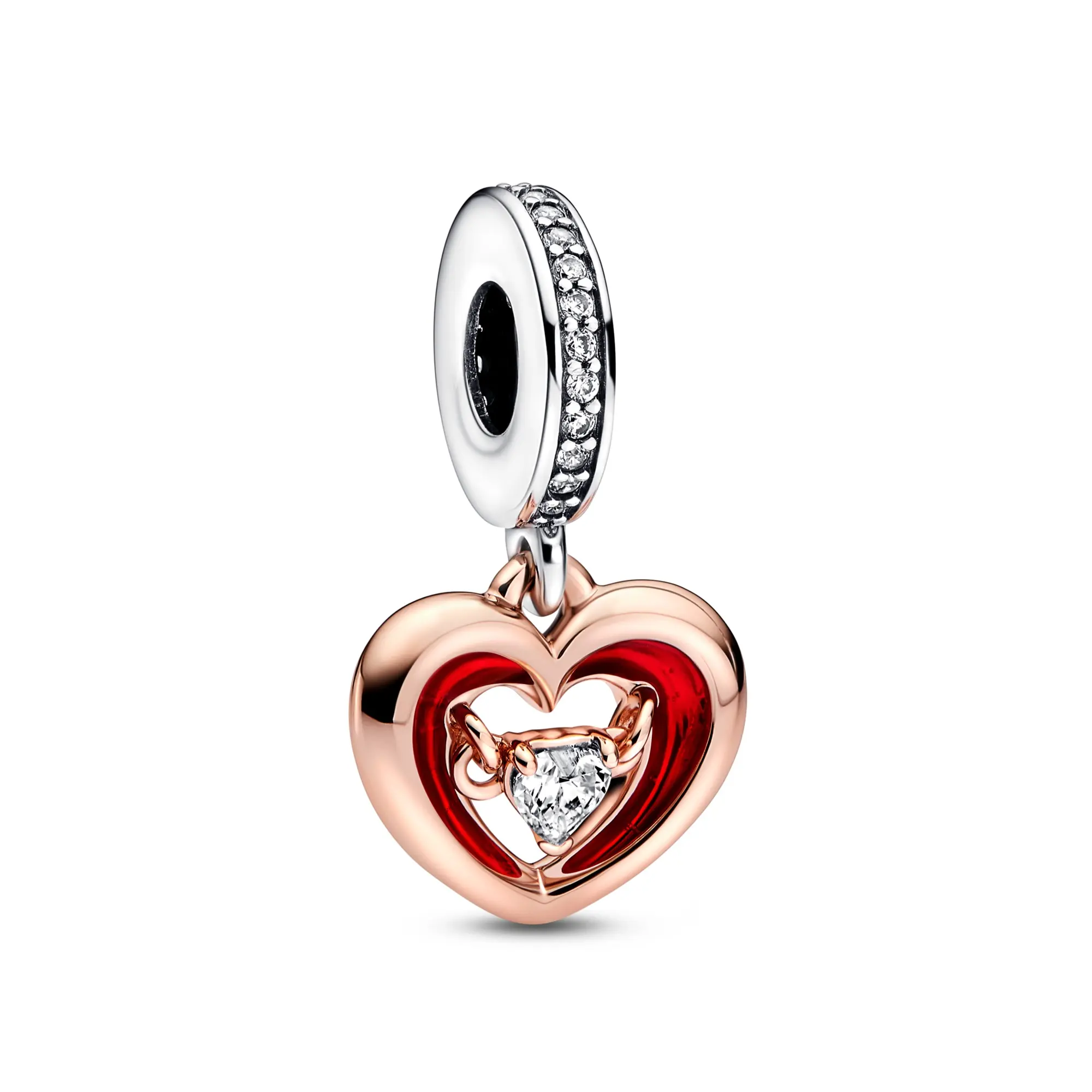 Pandora Two-tone Radiant Heart Dangle Charm 782450C01