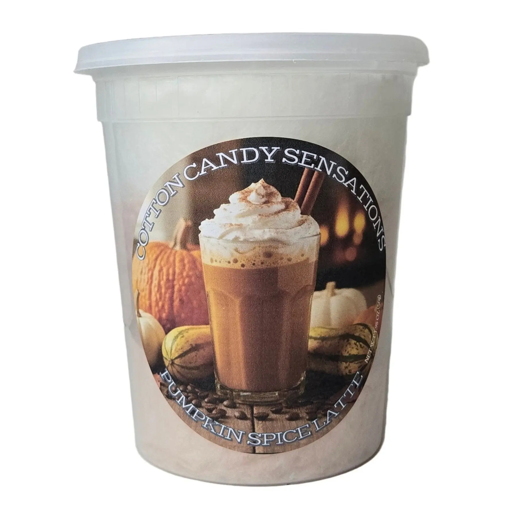 Pumpkin Spice Latte Gourmet Cotton Candy - Cotton Candy Sensations 200+ Flavors - Pumpkin Spice Coffee and Marshmallow