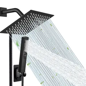 6/8"High Pressure Square RainShower  and 2-in-1 HandShower.Equipped with 78"Hose, 3Way Diverter Valve,Adhesive ShowerHead Holder High Pressure Square   Set adjustable water christmas 2024 ornament christmas 2024 ornaments fire blanket bathroom vanity