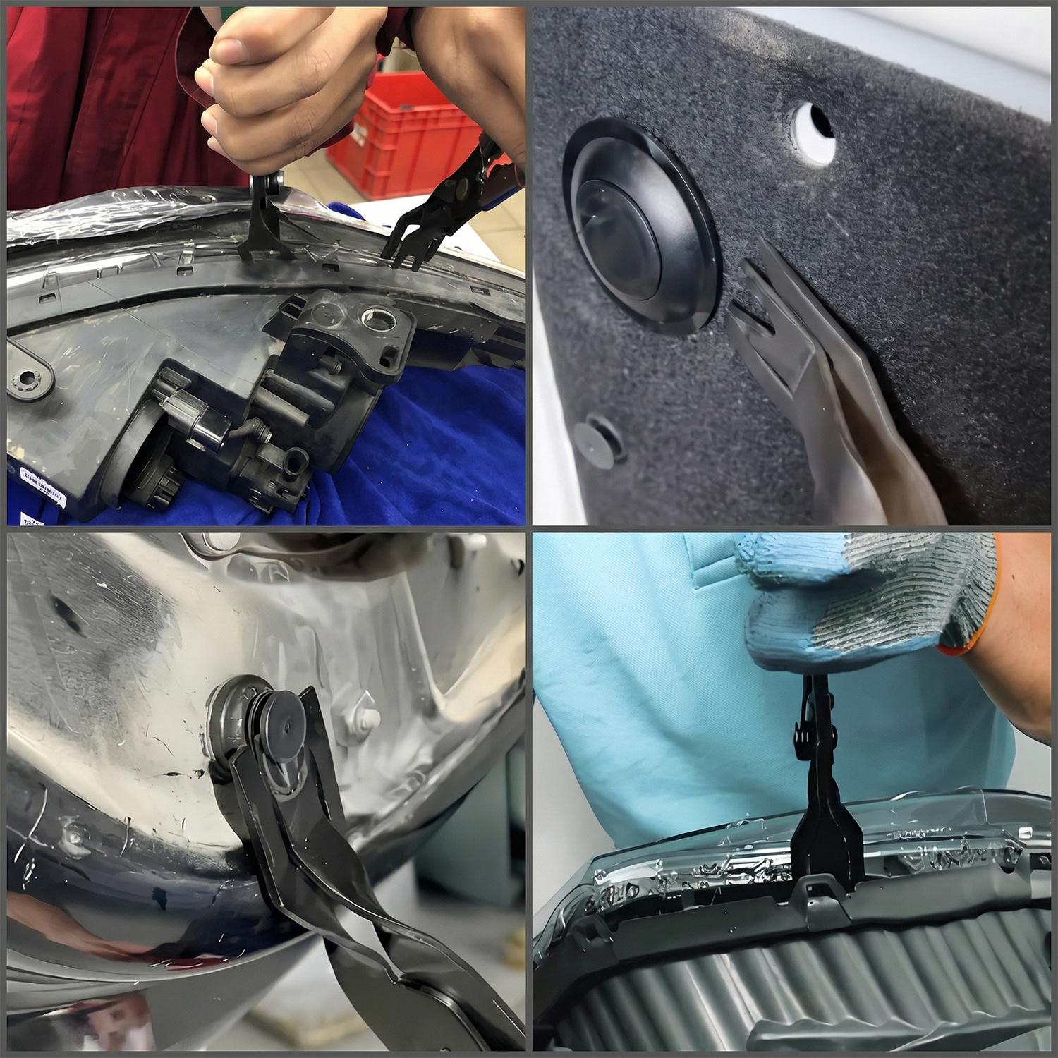 Universal Panel Clip Removal Plier Remove Push Pin and Press in Trim Fasteners Lift Action Trim Removal Tool for Car Doors Control Panels Car Lights