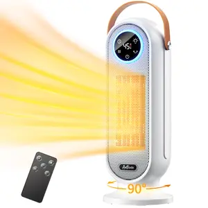 Space Heaters for Indoor Use, 16 Inch Portable Electric Heater for Office, 1500W Fast Heating Space Heater with Thermostat, 90°Oscillation, 12H Timer, Remote, Safe, Ultra-quiet Room Heater White