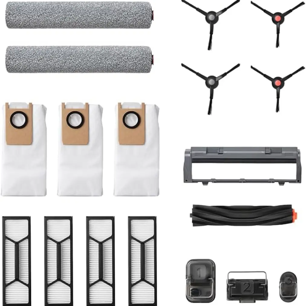 eufy S1 Pro Accessory Kit for Robot Vacuum Omni S1 Pro & S1, 2 Rolling Mops, 4 High-Performance Filters, Dirty Water Reservoir Filter, Rolling Brush & Brush Guard, 3 Dust Bags, and 2 Sets of Side Brushes