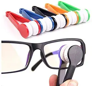 12 Pcs Mini Sun Glasses Eyeglass Microfiber Spectacles Cleaner Soft Brush Cleaning (Random Color)