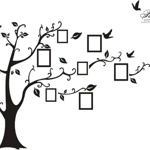 Family Tree Wall Decal, DIY Black Photo Frame Tree Wall Sticker, PVC Family Photo Frame Tree Decals for Living Room Home Decor