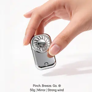 Only 55g & Pocket-Sized – But Super Powerful 5 Speeds! USB Rechargeable Handheld Cooling Fan with Mirror Finish. Perfect for: Travel | Office | Gym | Outdoor | Camping | Beach | Wedding | Concert | Pregnancy | Night Sweats (Silver/Orange)