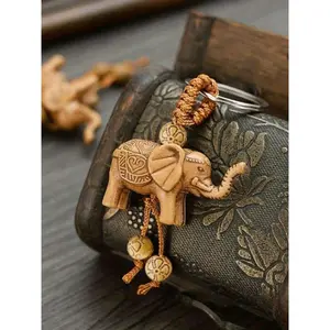 Vintage Elephant Design Keychain for Bags, Handmade Keychain, Cute Elephant Pendant Keychain for Men & Women, Boho Style Keychain for Bag Decoration, Charms, Keychain Wristlet Strap