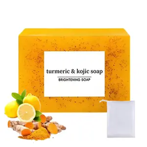 Lemon Turmeric Soap helps brighten skin, fade dark spots & clear acne naturally for a glowing complexion