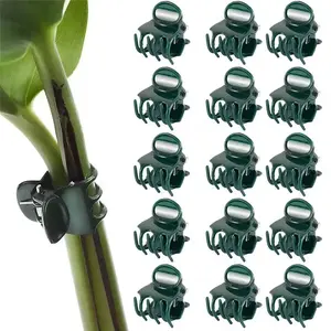 50 pieces of plastic gardening clips, dark green vine support bundle, plant clips, orchid grafting stem clips, gardening tools