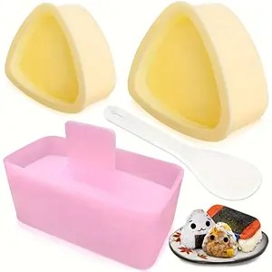 4-Piece rice ball mold, rice mold making set, rice ball press mold, classic triangular rice ball mold, lunch bento and home DIY sushi mold, Rice Ball Making Tools