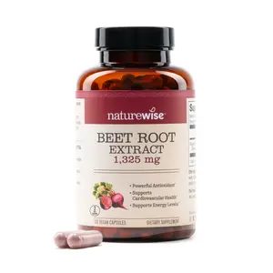 NatureWise Beet Root Capsules 1325mg with Organic Beetroot - Nitric Oxide Booster for Circulation and Heart Health Support - Vegan, Gluten-Free, Non-GMO - USA Manufactured