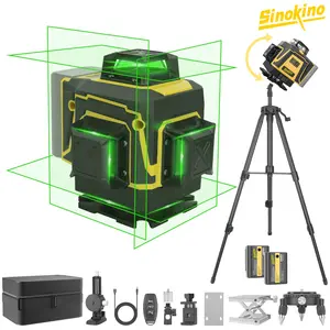 GZG 16 Lines Laser Level, Laser Leveler Tool, kit with 2 Batteries, Tripod, Fabric bag, L-bracket, Charging wire, Remote control, Convertor, Tripod Adaptor, Clip, Metal Board, Adjusting Table, Pedestal, everything in one bag