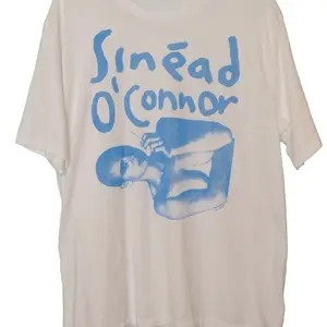 Vtg Sinead O Connor Smoking White T-shirt Short Sleeve All Sizes