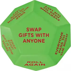 Santa Swap Gift Exchange Dice, 1 Count 12 Different Sides Exchange Dice Game, Party Gift Exchange Dice Game, Party Activities Supplies