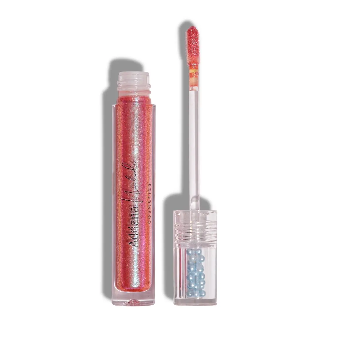 Ethereal Lip Gloss by Adriana Nichole Cosmetics, Pink Gloss with Blue Shimmer Iridescent Makeup Lip Topper