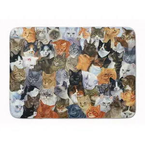Carolines Treasures  Cats Galore Machine Washable Memory Foam Mat