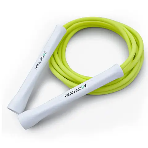 Hererope 6mm PVC Cord Jump Rope - Sturdy, Unbreakable, No-Slip Handles, Tangle-Free Adjustable Unisex Home Workout & Exercise Equipment for Beginners & Advanced Jumpers, 20% Heavier for Cardio, Boxing Training