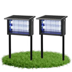 Solar Bug Zapper Outdoor, Upgraded IP67 Waterproof Mosquito Zapper Outdoor Solar Powered Mosquito Killers Electronic Weatherproof