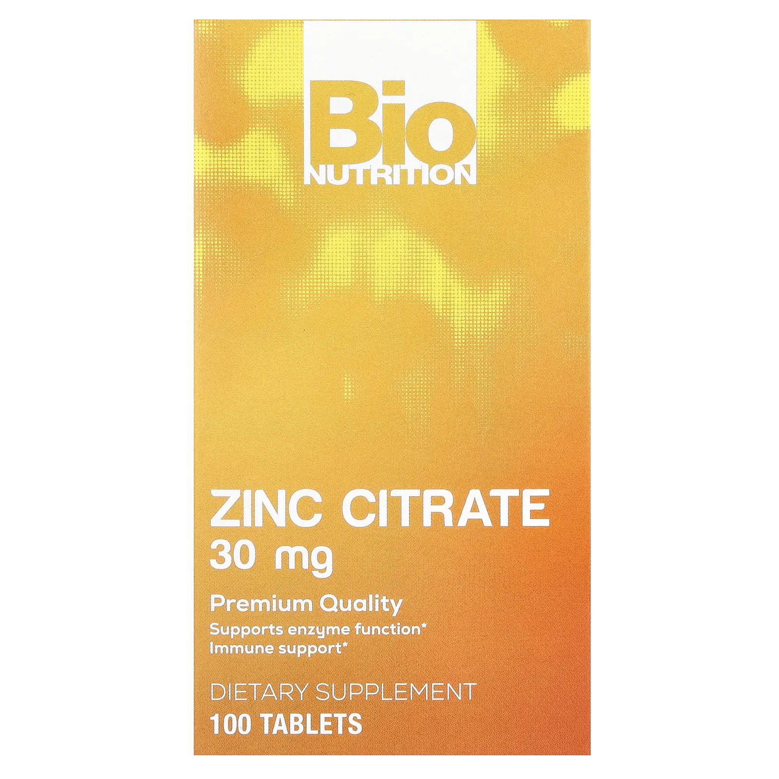 Bio Nutrition Zinc Citrate , 30 mg , 100 Tablets