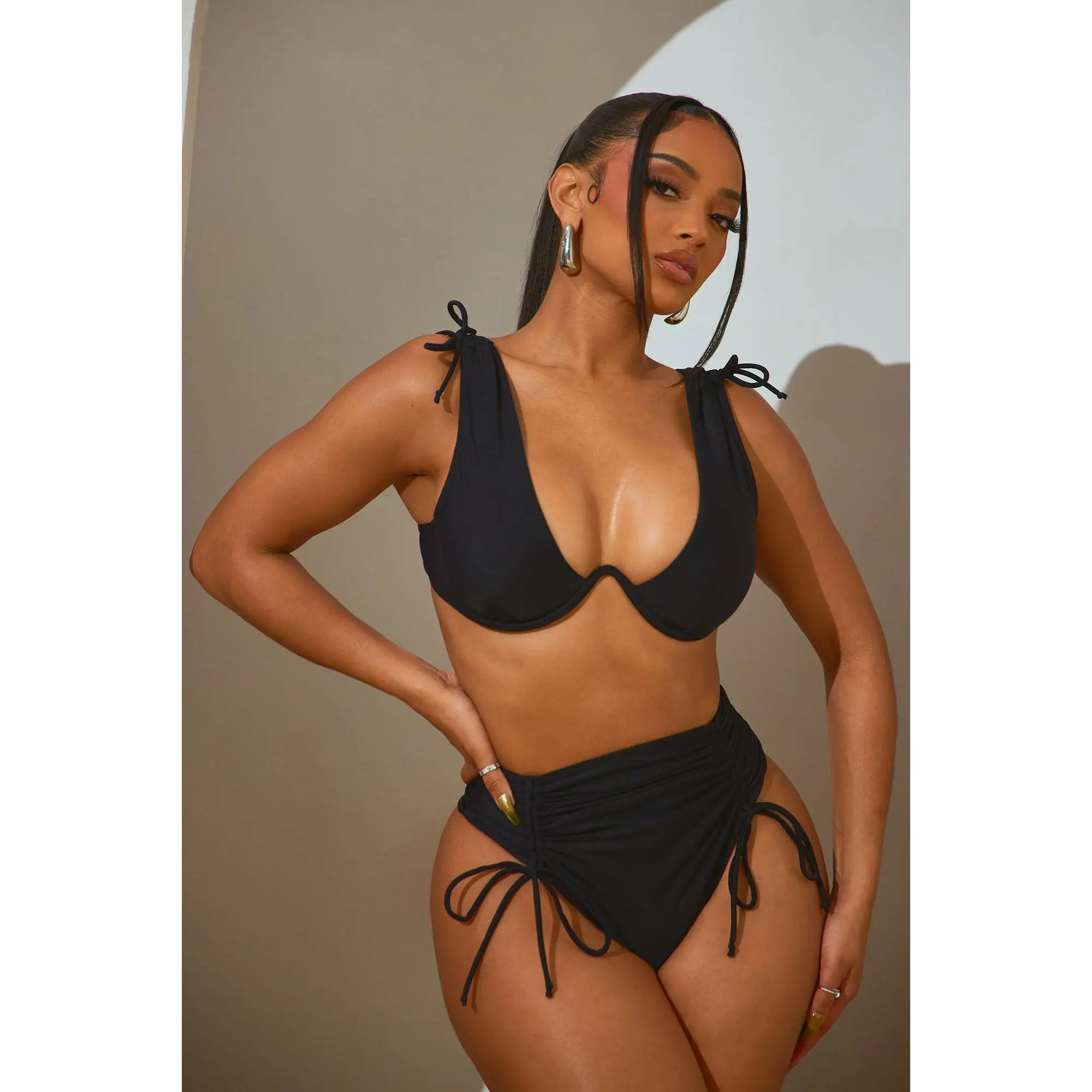 Gia Underwire 2 Piece Bikini - Black